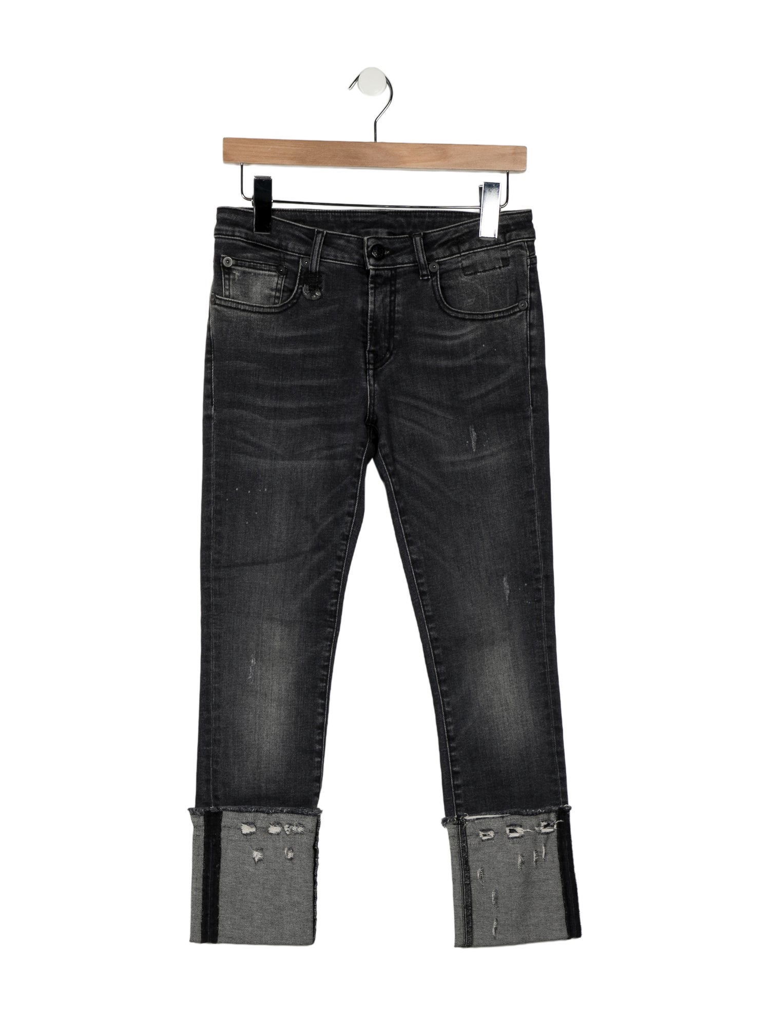 R13 Mid-Rise Straight Leg Jeans