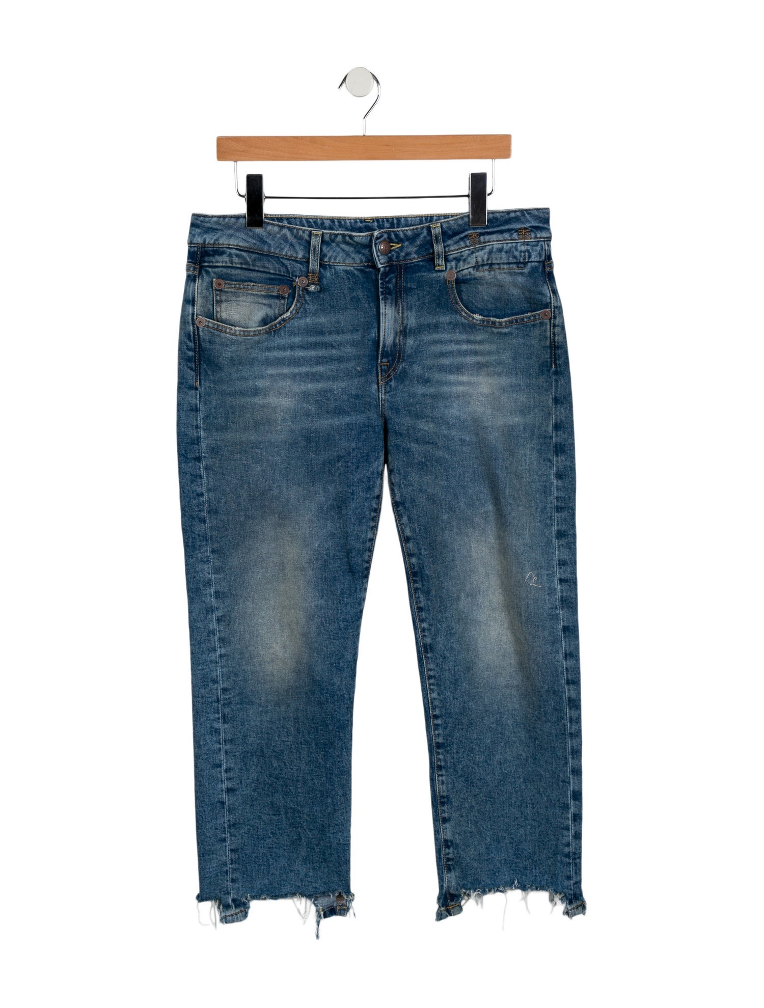 R13 Mid-Rise Wide Leg Jeans