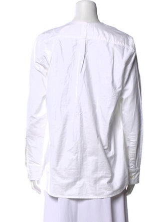 R13 V-Neck Long Sleeve Button-Up Top
