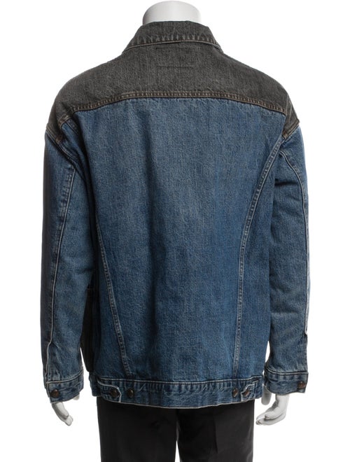 R13 Lacey Trucker Jacket Colorblock Pattern Denim Jacket