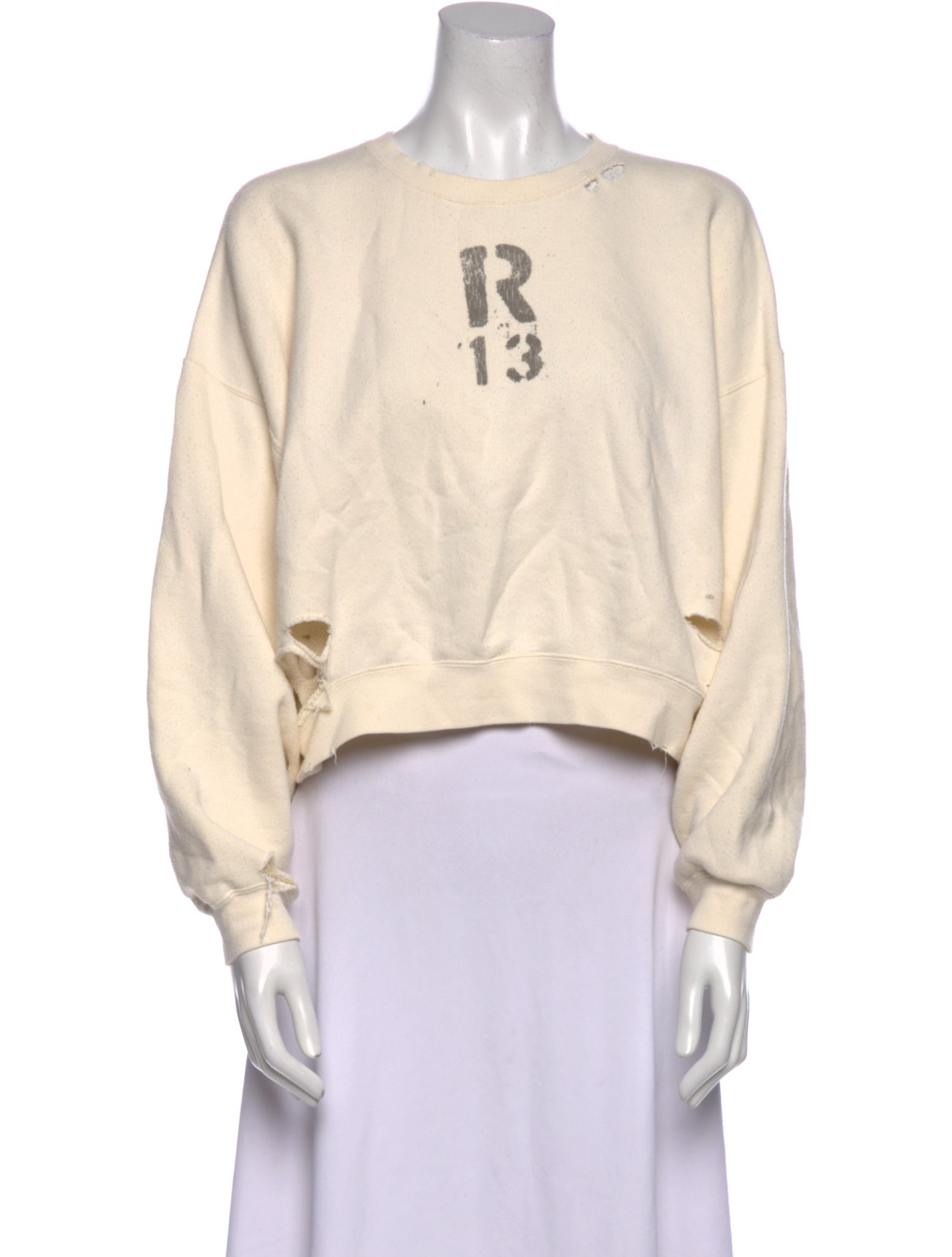 R13 Graphic Print Crew Neck Sweatshirt