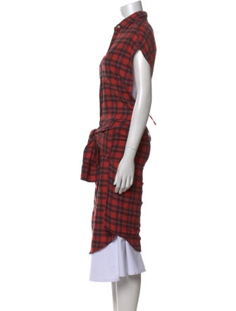 R13 Plaid Print Short Sleeve Tunic