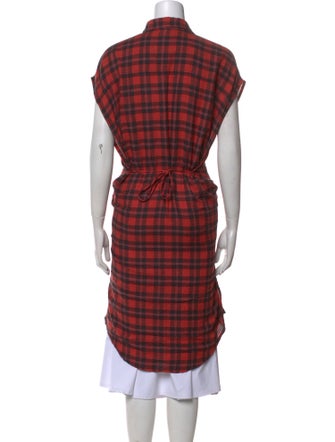 R13 Plaid Print Short Sleeve Tunic