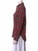 R13 Plaid Print Long Sleeve Button-Up Top