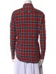 R13 Plaid Print Long Sleeve Button-Up Top