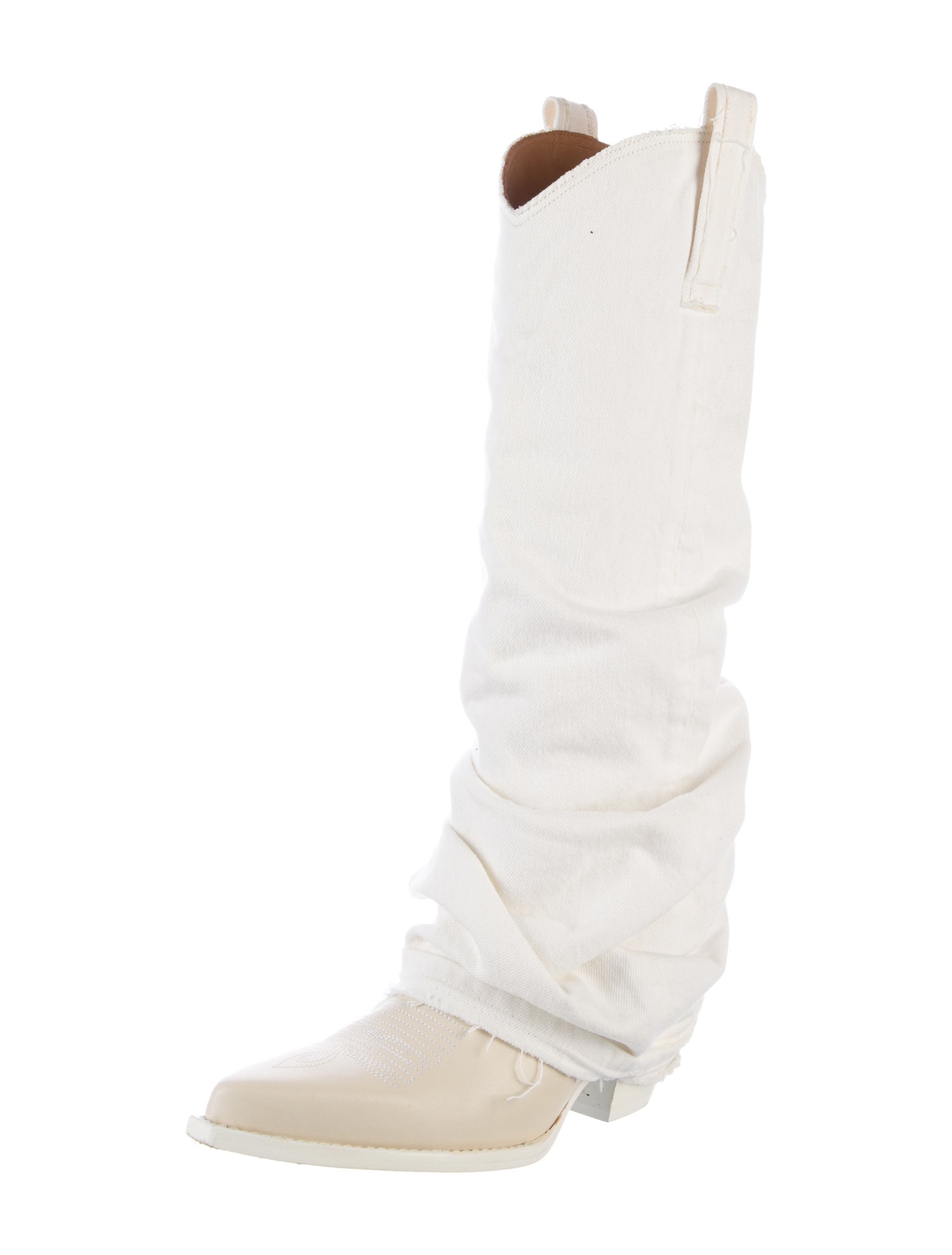 R13 Leather Embroidered Accent Boots