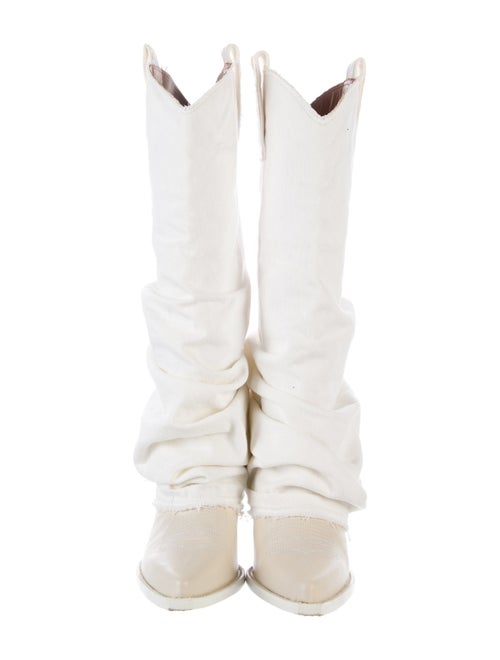 R13 Leather Embroidered Accent Boots