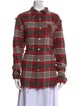 R13 Plaid Print Long Sleeve Button-Up Top