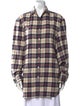 R13 Plaid Print Long Sleeve Button-Up Top