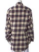 R13 Plaid Print Long Sleeve Button-Up Top