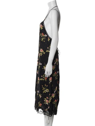 R13 Floral Print Midi Length Dress