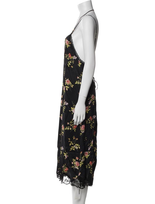 R13 Floral Print Midi Length Dress