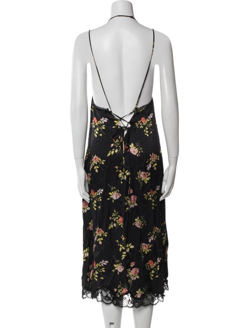 R13 Floral Print Midi Length Dress
