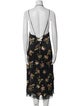 R13 Floral Print Midi Length Dress