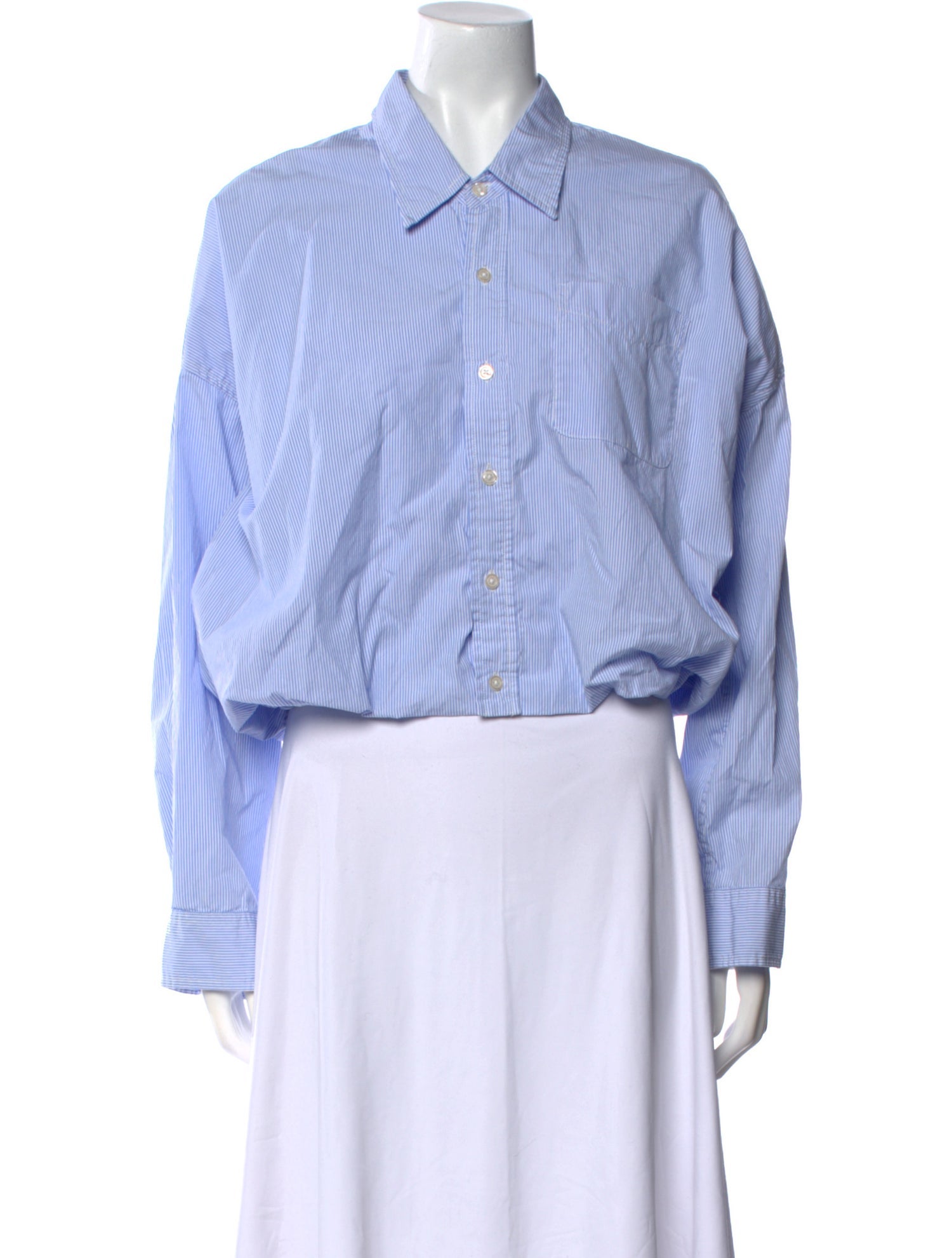 R13 Striped Long Sleeve Button-Up Top