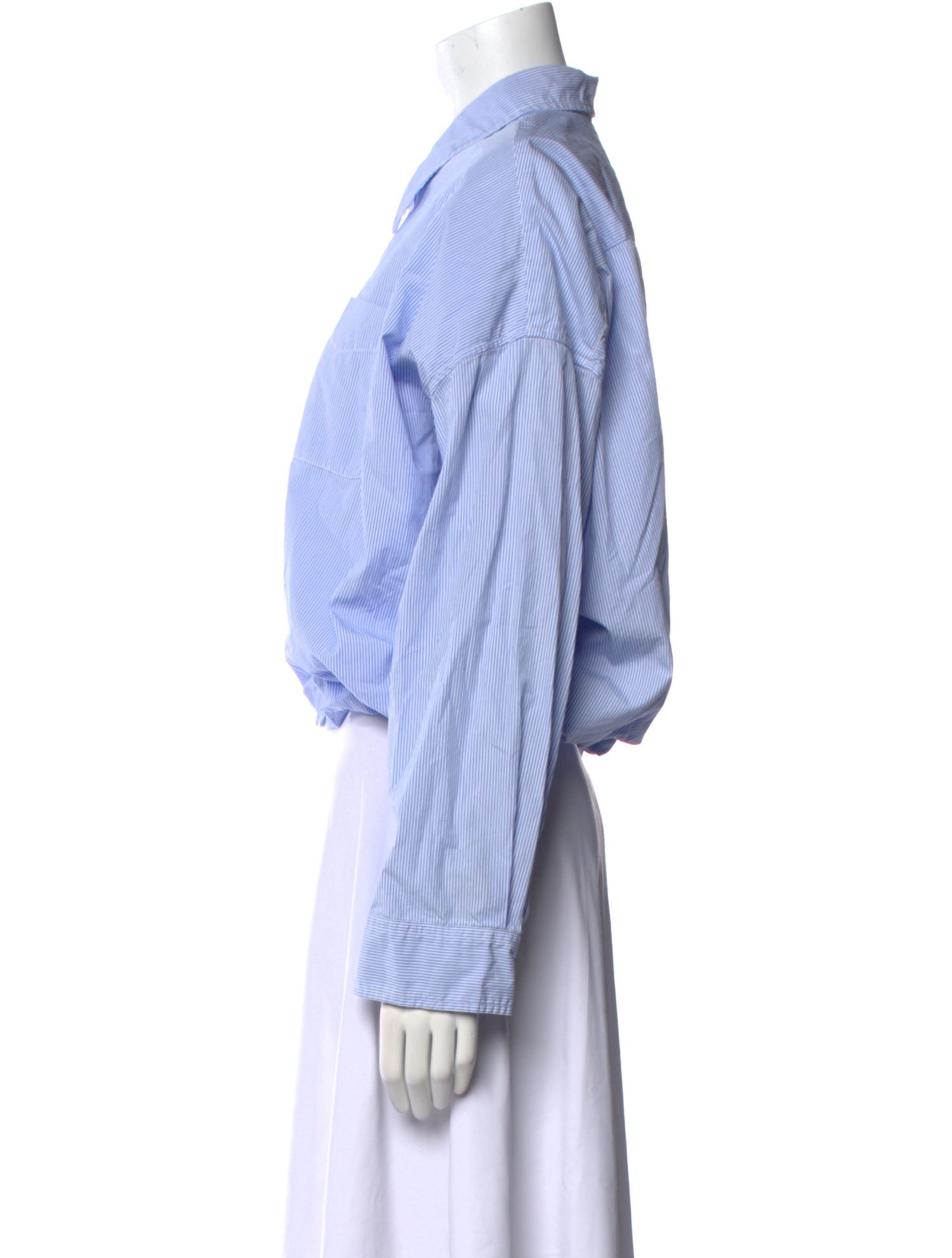 R13 Striped Long Sleeve Button-Up Top