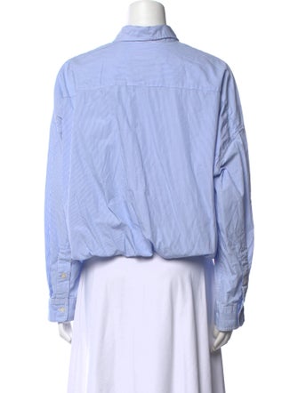 R13 Striped Long Sleeve Button-Up Top
