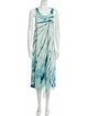 R13 Tie-Dye Print Midi Length Dress