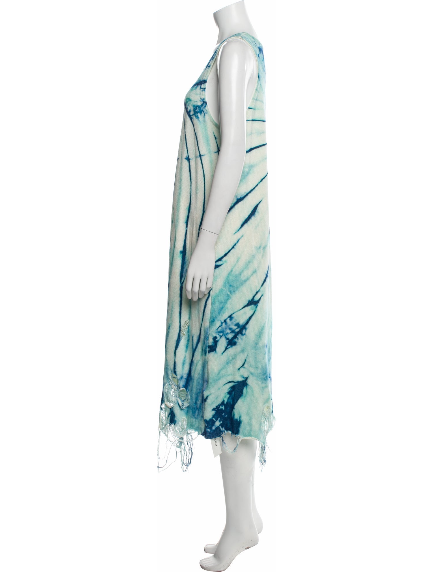 R13 Tie-Dye Print Midi Length Dress