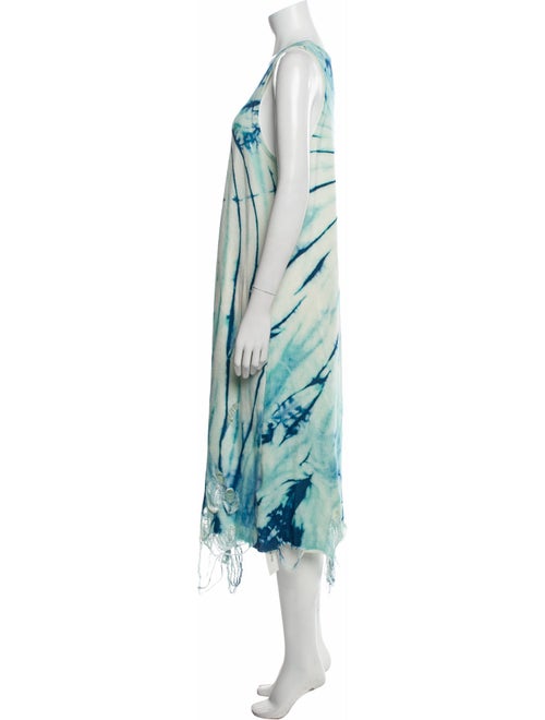R13 Tie-Dye Print Midi Length Dress