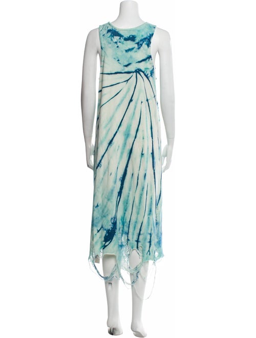 R13 Tie-Dye Print Midi Length Dress