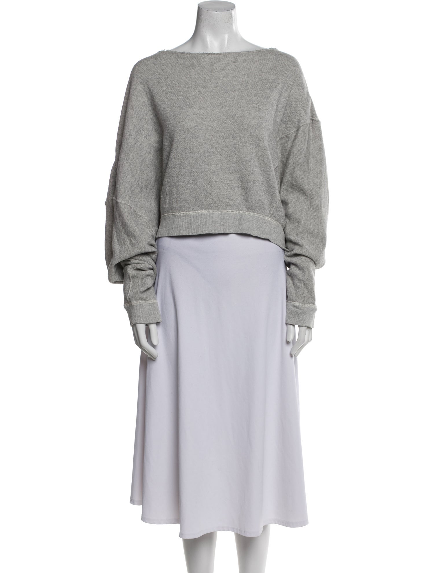 R13 Bateau Neckline Long Sleeve Sweatshirt