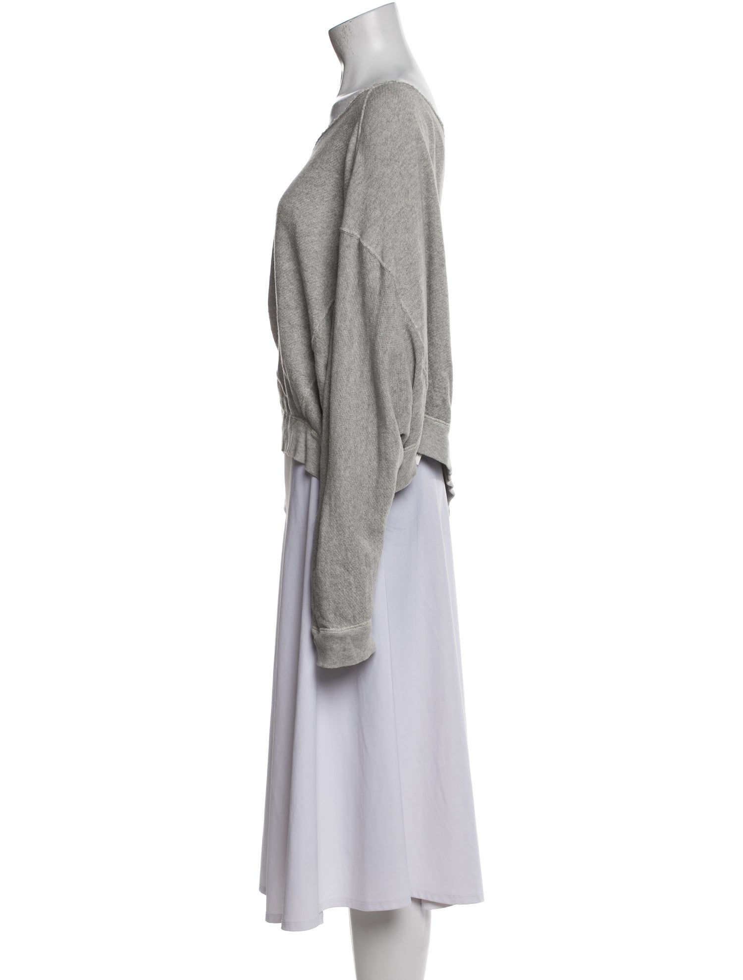 R13 Bateau Neckline Long Sleeve Sweatshirt