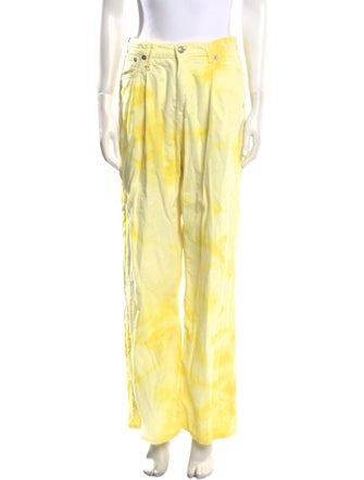 R13 Tie-Dye Print Wide Leg Pants