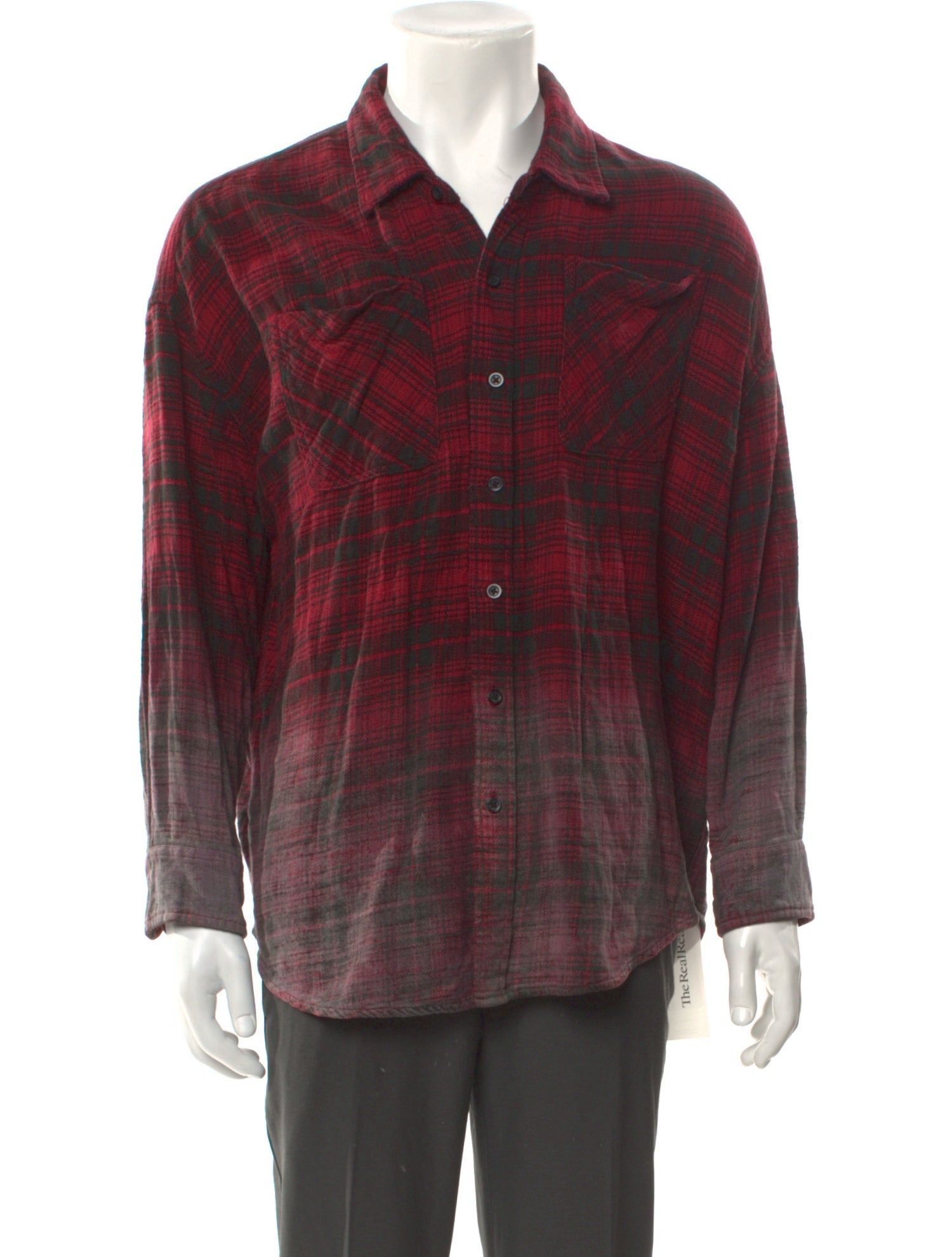 R13 Plaid Print Long Sleeve Shirt