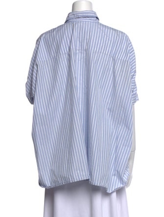 R13 Striped Short Sleeve Button-Up Top