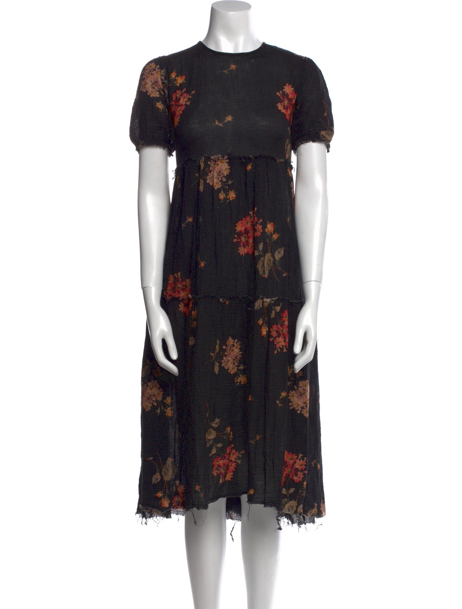 R13 Floral Print Midi Length Dress