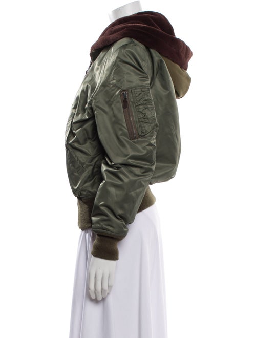 R13 Reversible Hooded Bomber Nylon Bomber Jacket