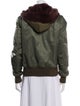R13 Reversible Hooded Bomber Nylon Bomber Jacket