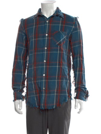 R13 Plaid Print Long Sleeve Shirt