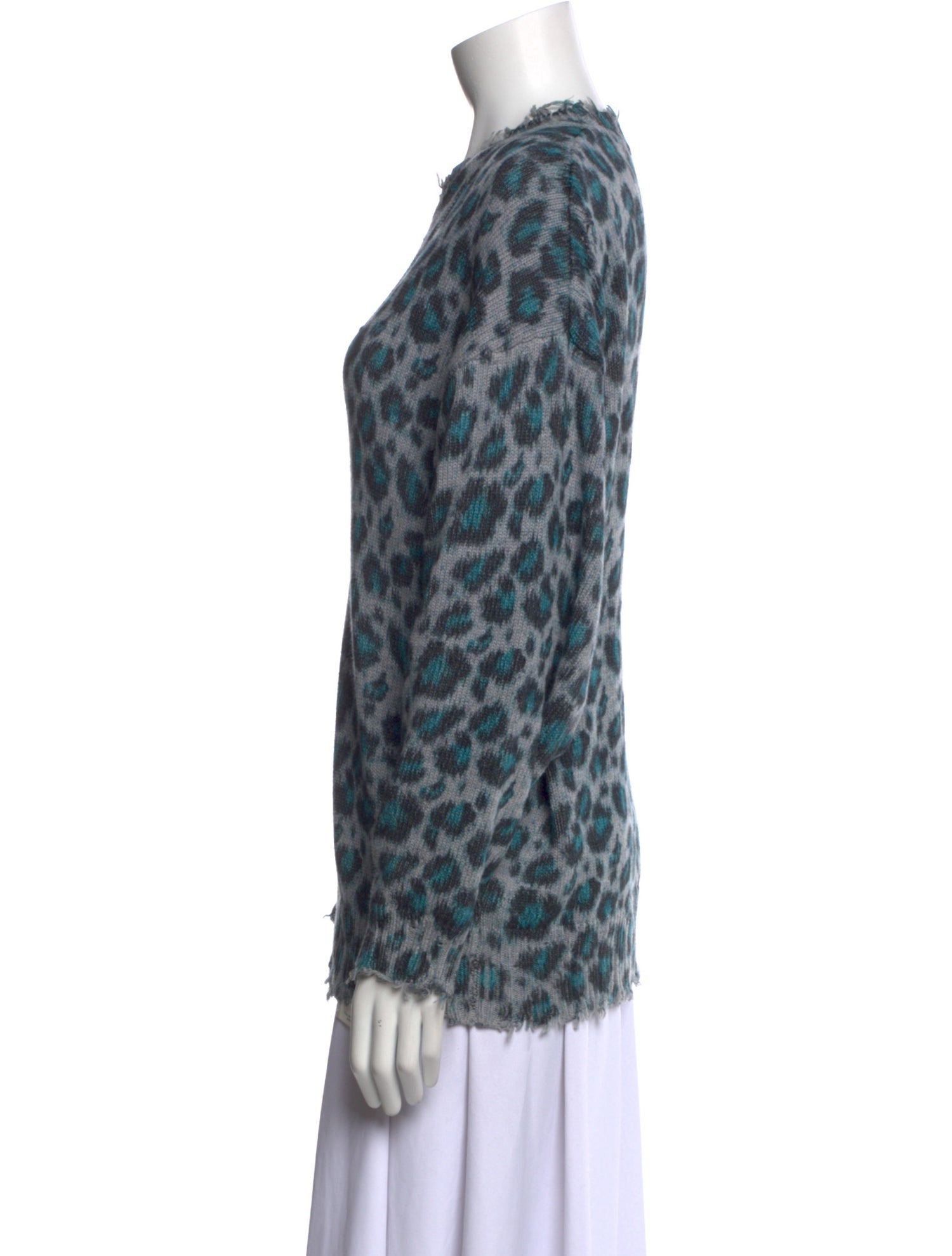 R13 Animal Print Crew Neck Sweater