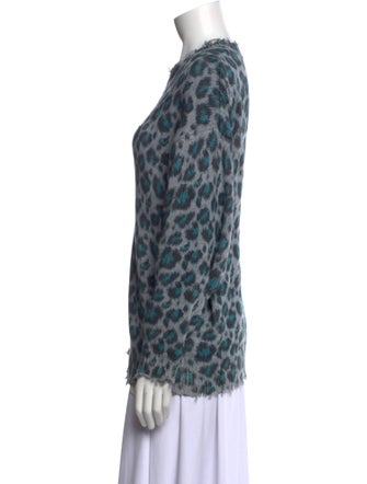 R13 Animal Print Crew Neck Sweater