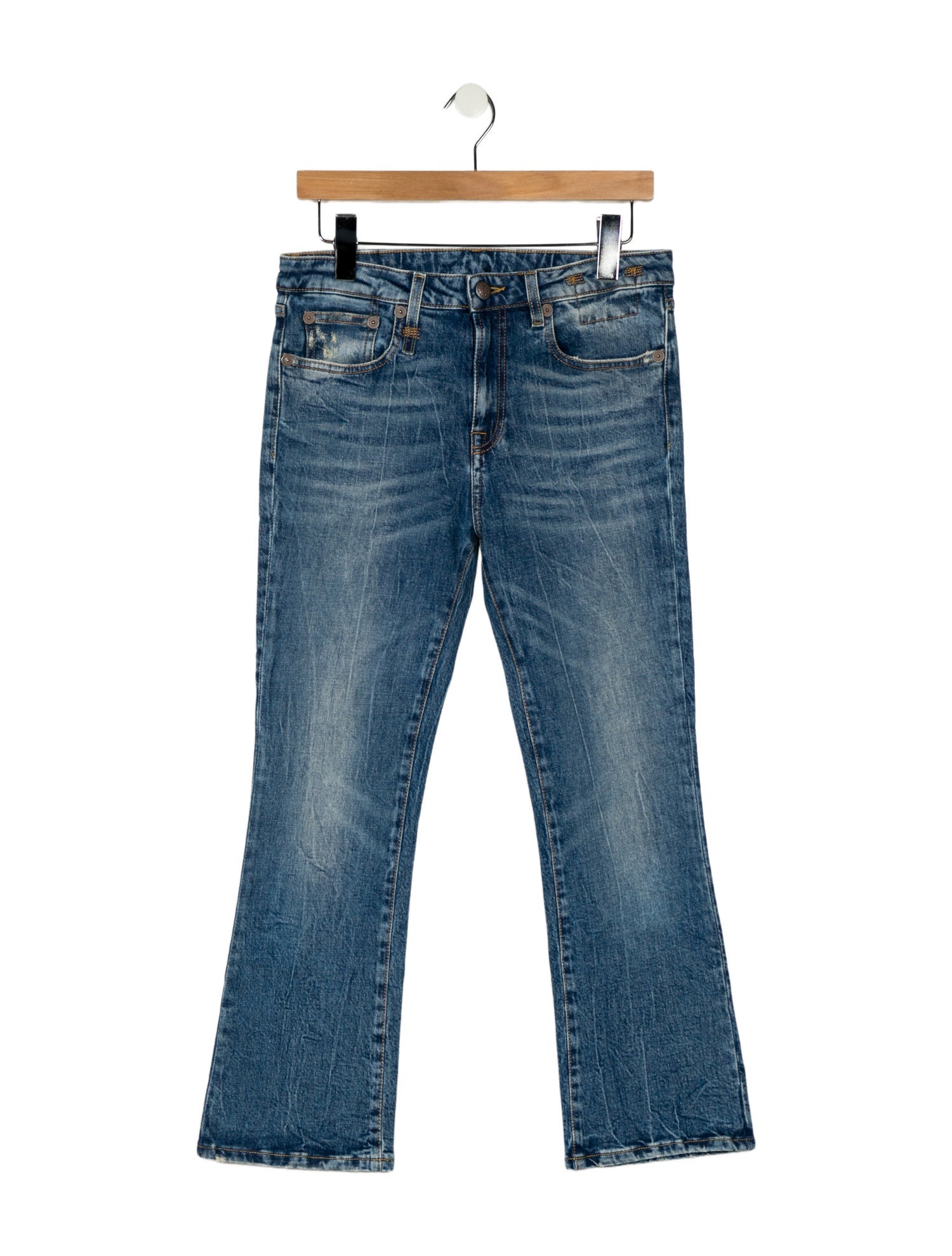 R13 Mid-Rise Straight Leg Jeans