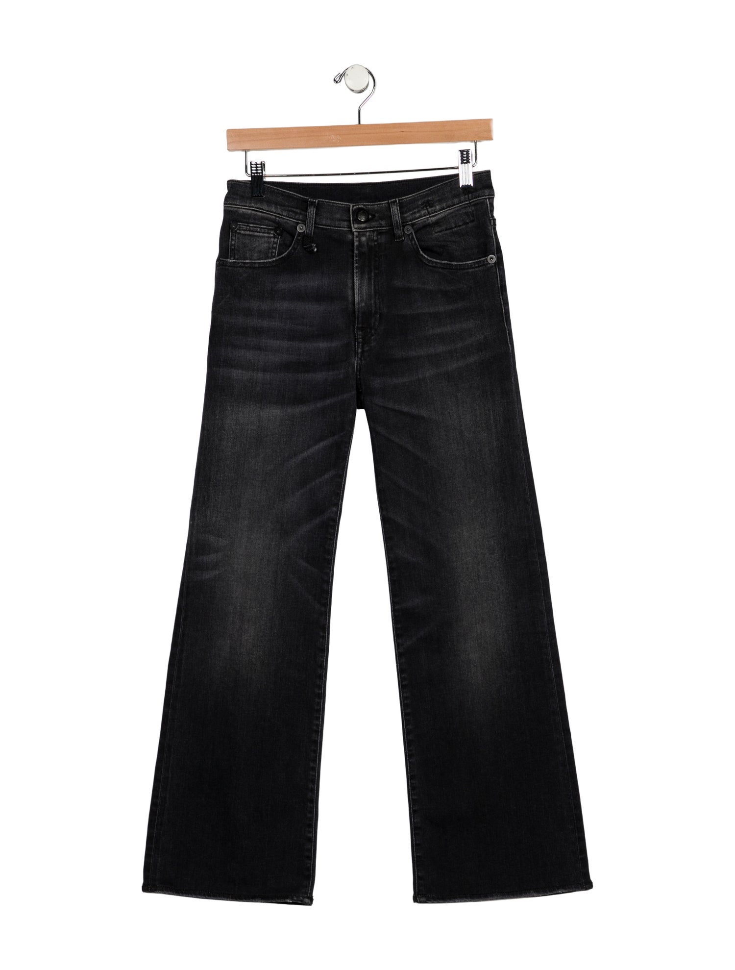 R13 Mid-Rise Wide Leg Jeans