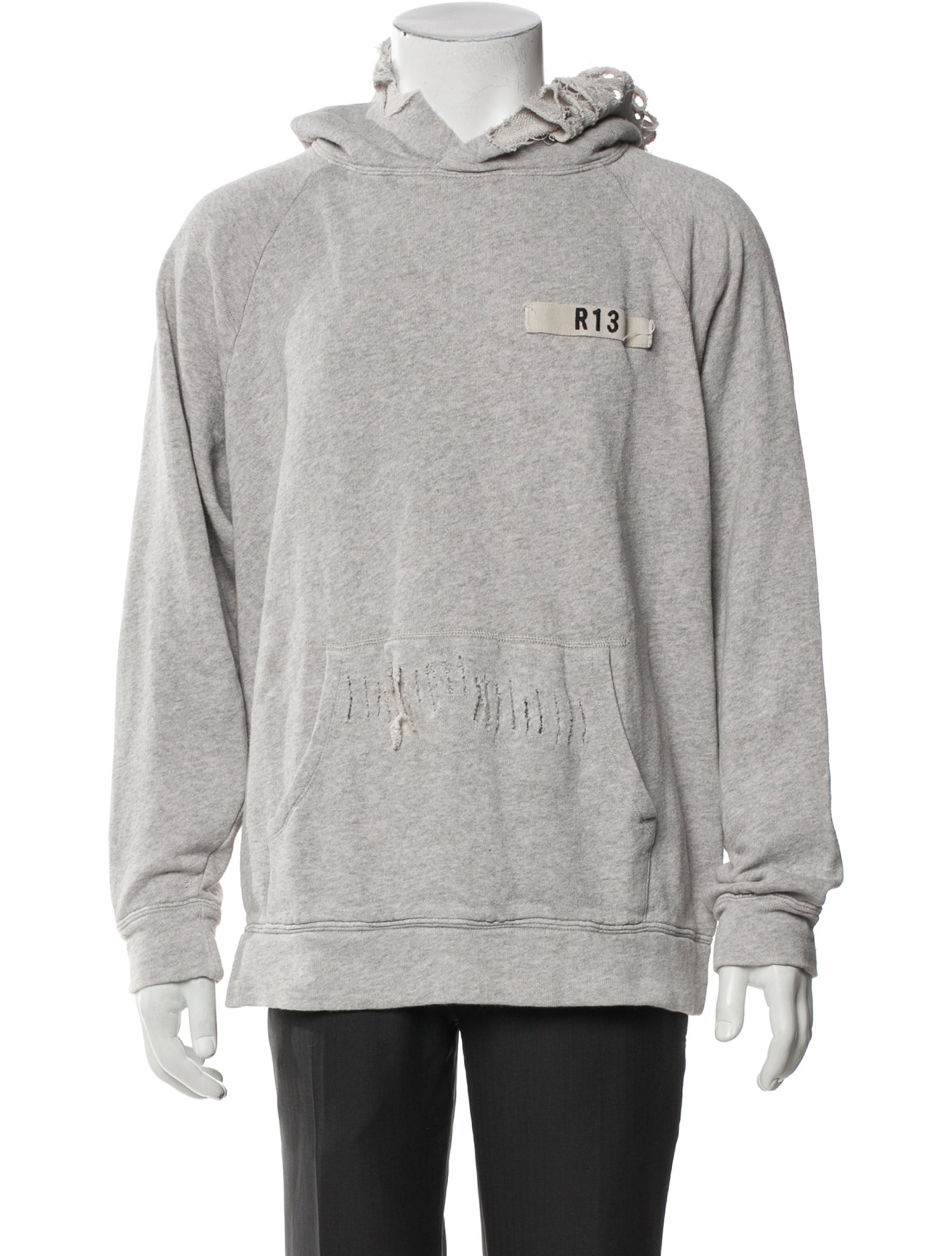 R13 Crew Neck Long Sleeve Hoodie