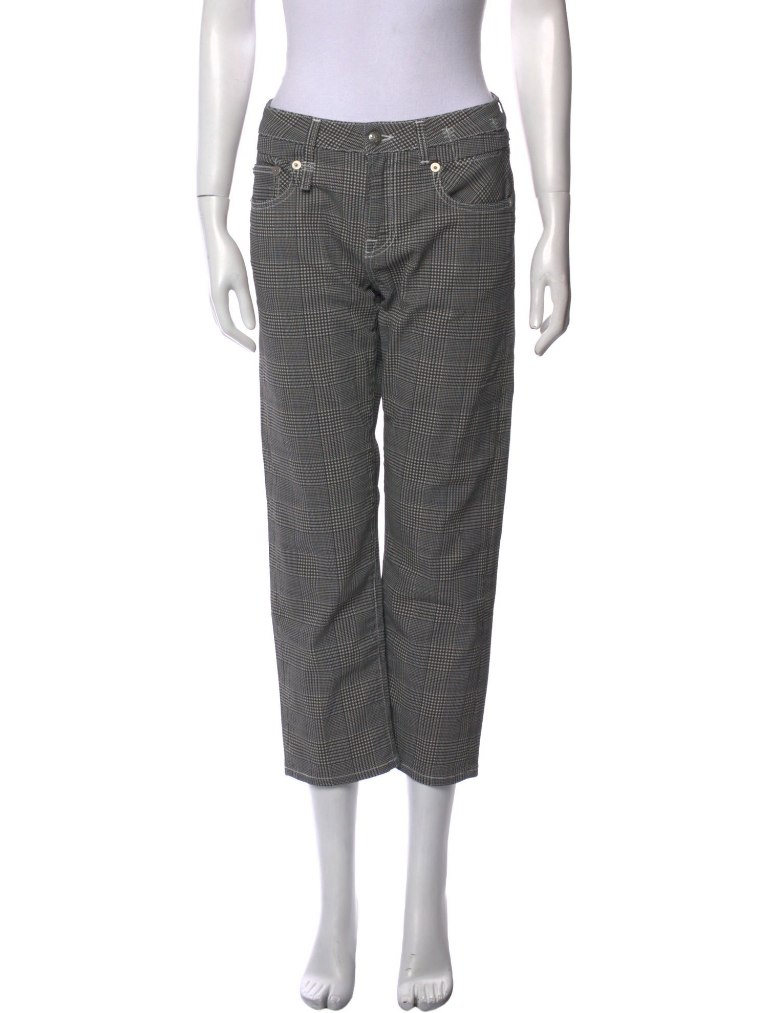 R13 Plaid Print Straight Leg Pants