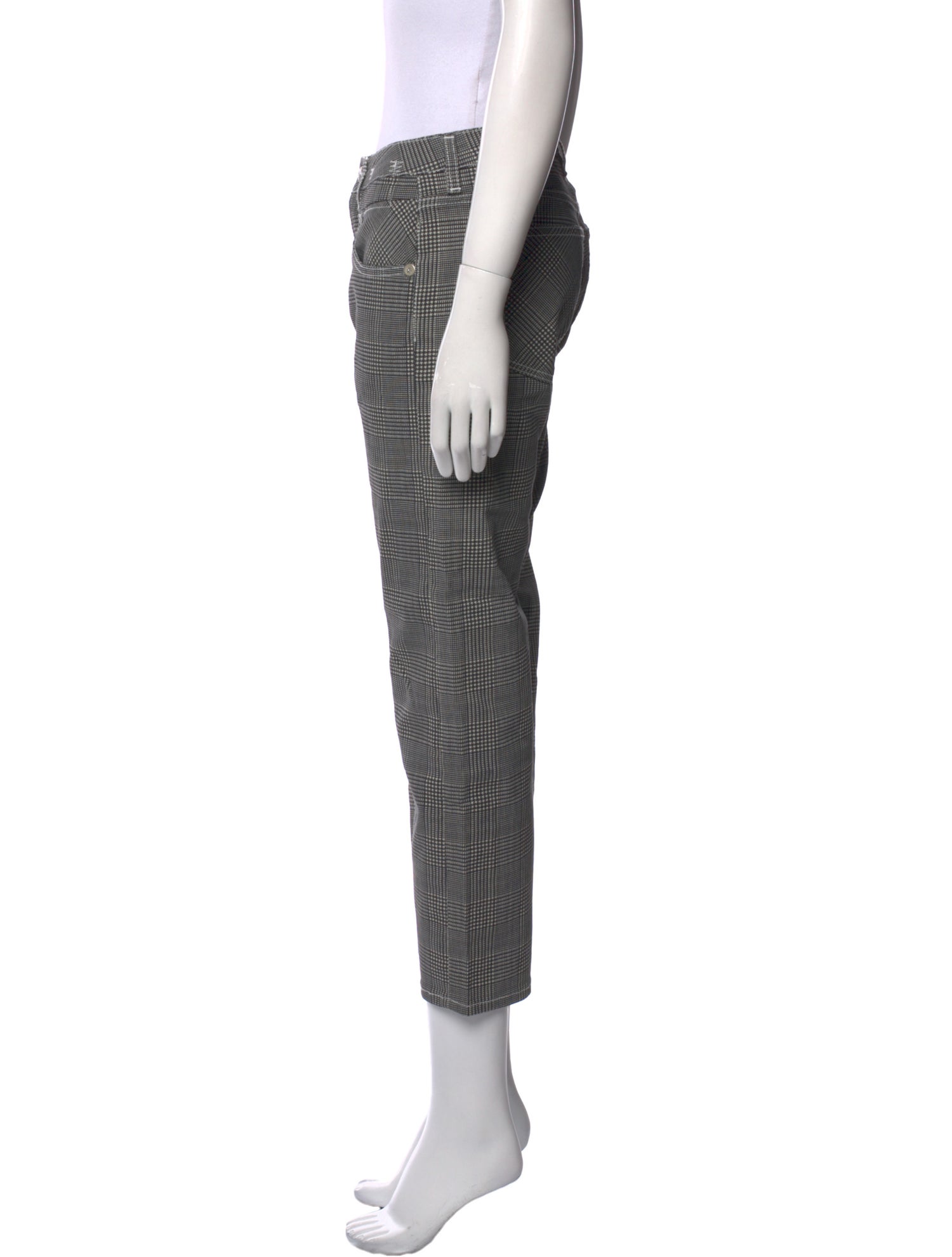 R13 Plaid Print Straight Leg Pants