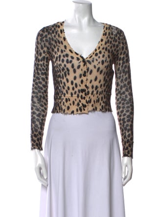 R13 Cashmere Animal Print Sweater