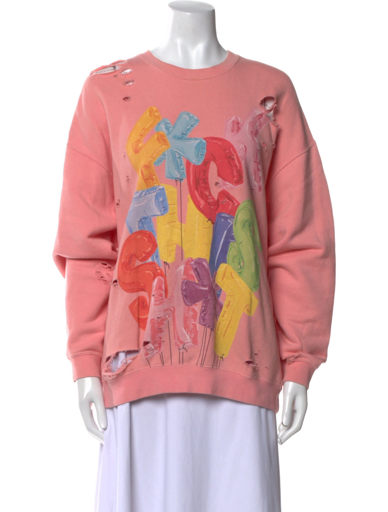 R13 Graphic Print Crew Neck Sweatshirt