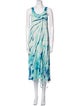 R13 Tie-Dye Print Midi Length Dress