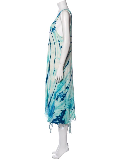 R13 Tie-Dye Print Midi Length Dress