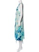 R13 Tie-Dye Print Midi Length Dress