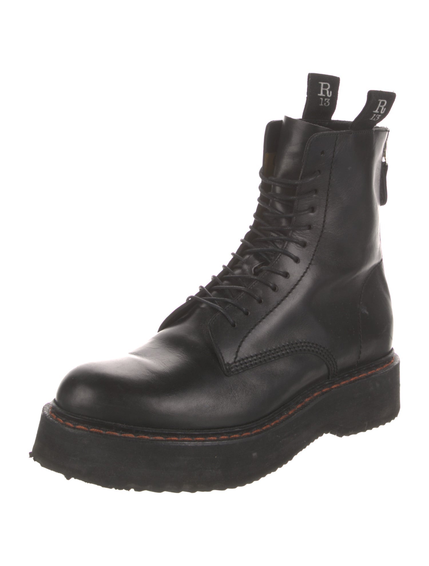 R13 Leather Lace-Up Boots