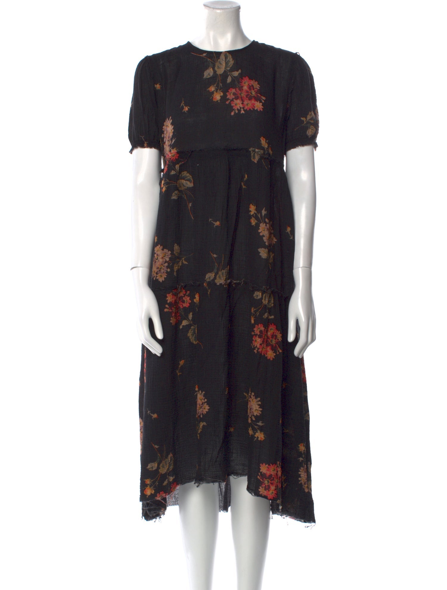 R13 Floral Print Midi Length Dress