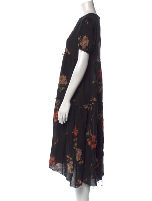 R13 Floral Print Midi Length Dress