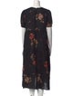R13 Floral Print Midi Length Dress